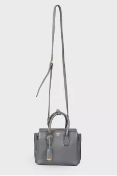 Graphite colored leather bag