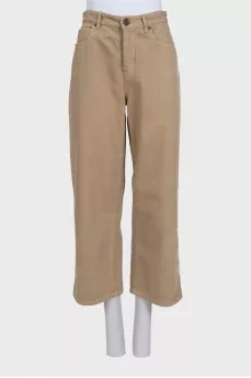 Brown straight-leg jeans