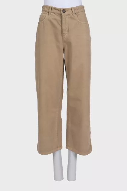 Brown straight-leg jeans