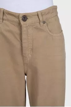 Brown straight-leg jeans