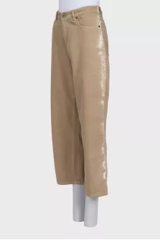 Brown straight-leg jeans
