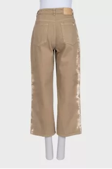 Brown straight-leg jeans