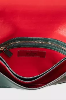 Шкіряний зелений клатч Rockstud