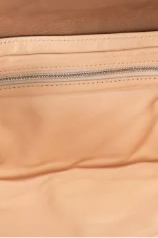 Кожаный серый клатч с золотистой застежкой