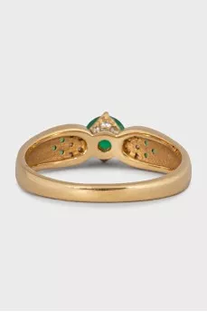 Gold ring with diamonds and emerald