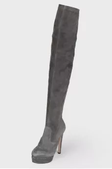 Suede graphite boots