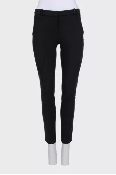 Black trousers with lace insert