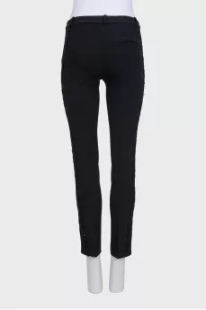 Black trousers with lace insert