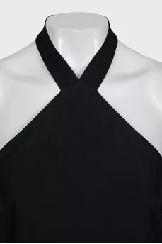 Dress with a tie and fringe decoration