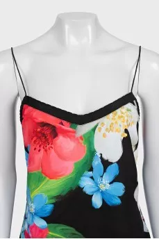 Black T-shirt with floral print