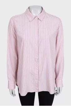 Pink shirt with blue stripes