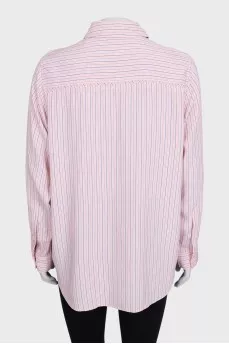 Pink shirt with blue stripes