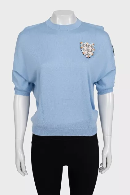 Light blue short-sleeved jumper