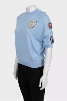 Light blue short-sleeved jumper