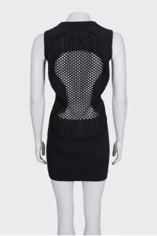 Fitted dress decorated with fringe