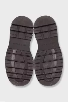 High leather boots with a chunky platform