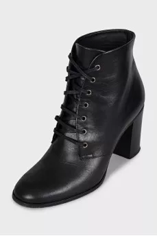 Black leather ankle boots Interlocking