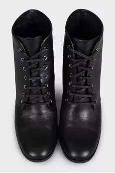 Black leather ankle boots Interlocking