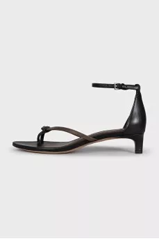 Leather kitten heel sandals