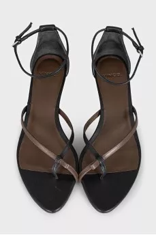 Leather kitten heel sandals