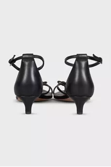 Leather kitten heel sandals