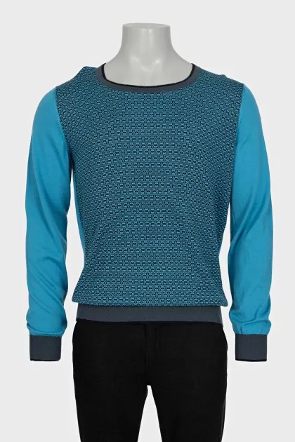 Men's cashmere jumper with signature print