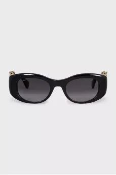 Black sunglasses with volumetric decoration on the temples