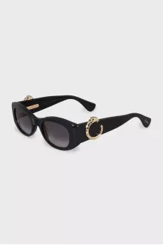 Black sunglasses with volumetric decoration on the temples