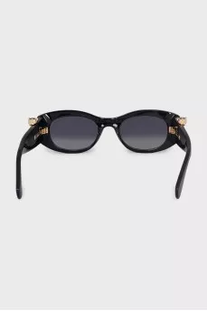 Black sunglasses with volumetric decoration on the temples