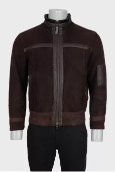 Men's brown sheepskin coat