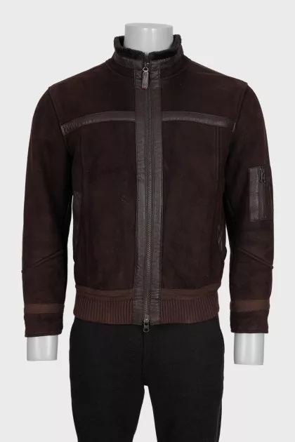 Men's brown sheepskin coat