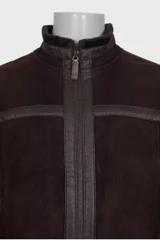 Men's brown sheepskin coat