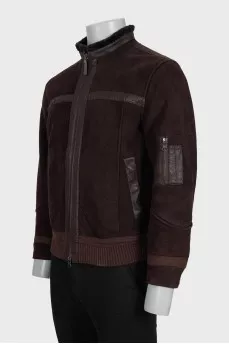 Men's brown sheepskin coat