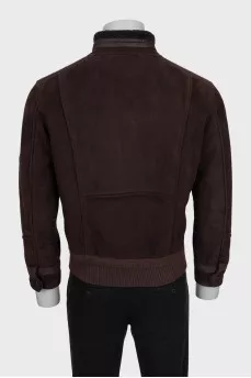Men's brown sheepskin coat
