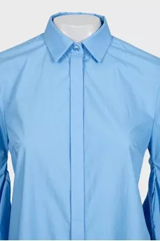 Straight-cut shirt with voluminous sleeves