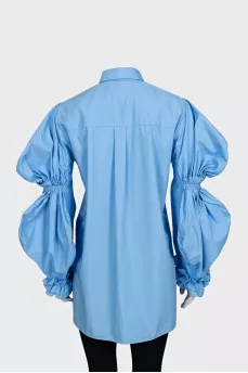 Straight-cut shirt with voluminous sleeves