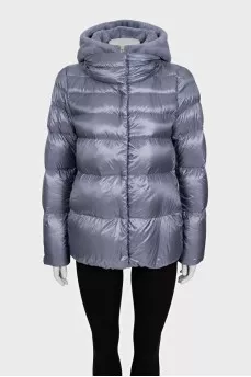 Short down jacket with a removable hood