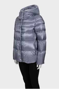Short down jacket with a removable hood
