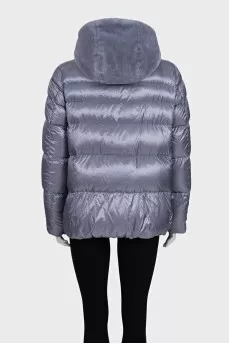 Short down jacket with a removable hood
