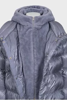 Short down jacket with a removable hood