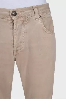 Men's tapered fit jeans in beige