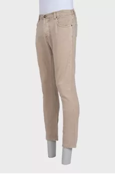 Men's tapered fit jeans in beige