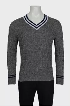 Men's pullover with a voluminous pattern