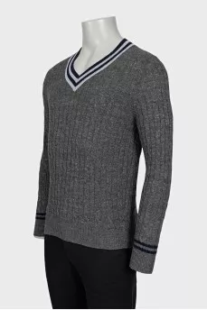 Men's pullover with a voluminous pattern