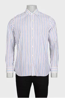 Men's white shirt with striped print
