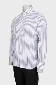 Men's white shirt with striped print