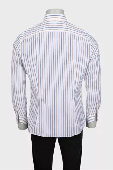 Men's white shirt with striped print