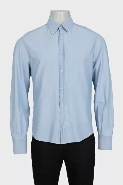 Men's light blue button-down shirt