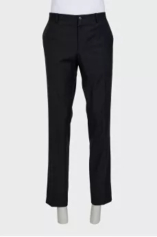 Men's wool suit with straight trousers