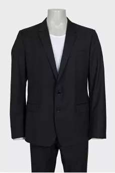 Men's wool suit with straight trousers